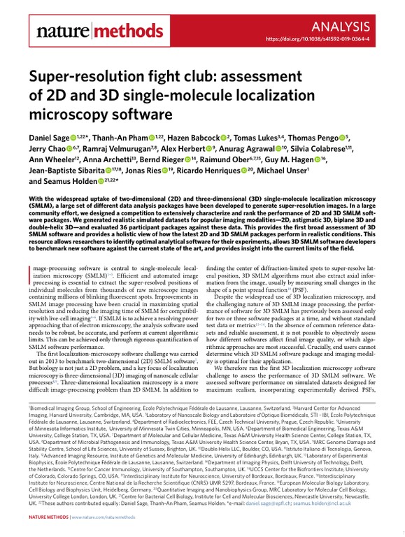 Super-resolution fight club - assessment of 2D and 3D single-molecule localization microscopy software