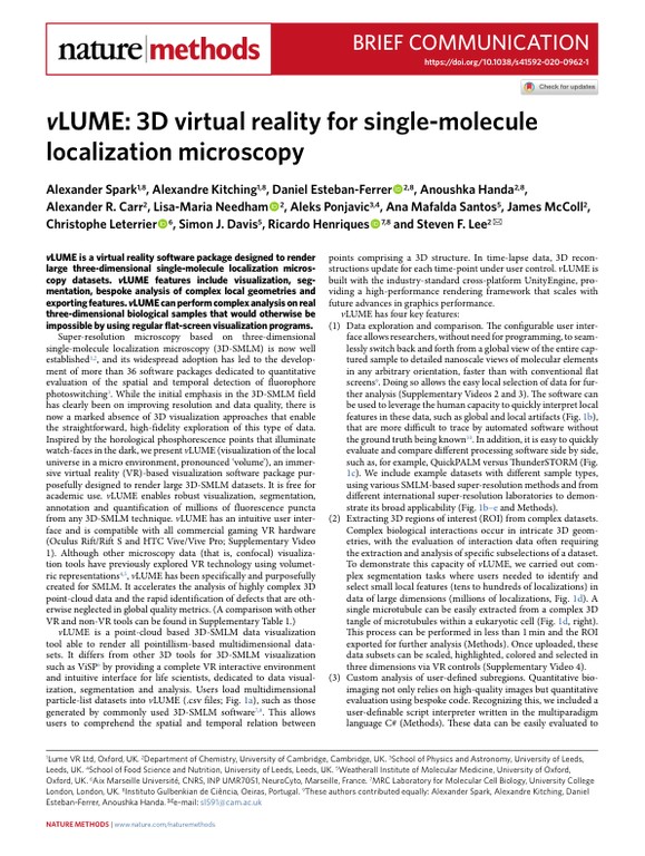 vLUME - 3D virtual reality for single-molecule localization microscopy