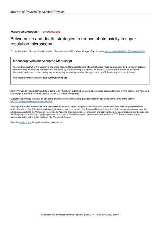 Between life and death - strategies to reduce phototoxicity in super-resolution microscopy