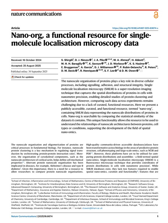 Nano-org, a functional resource for single-molecule localisation microscopy data