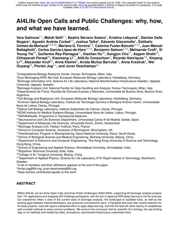 AI4Life Open Calls and Public Challenges: why, how, and what we have learned